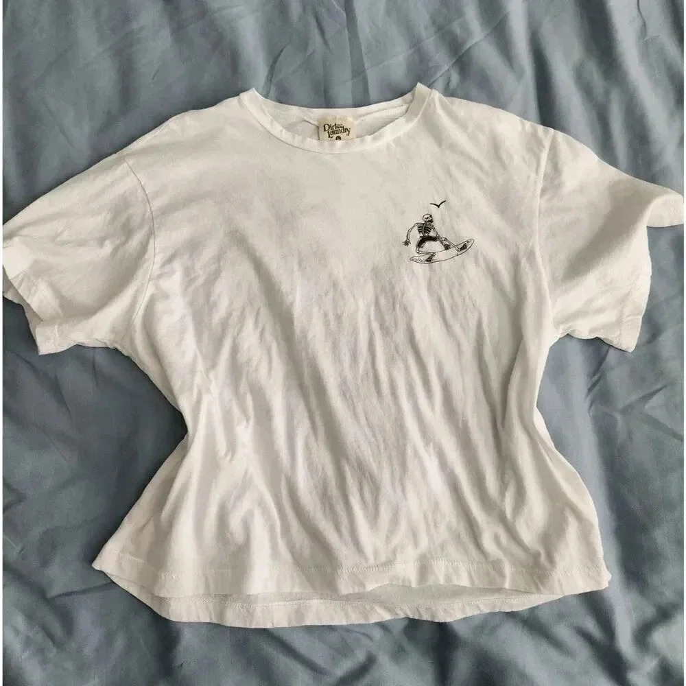 Dirtee Laundry Skeleton "The Perfect Wave" Crop Top